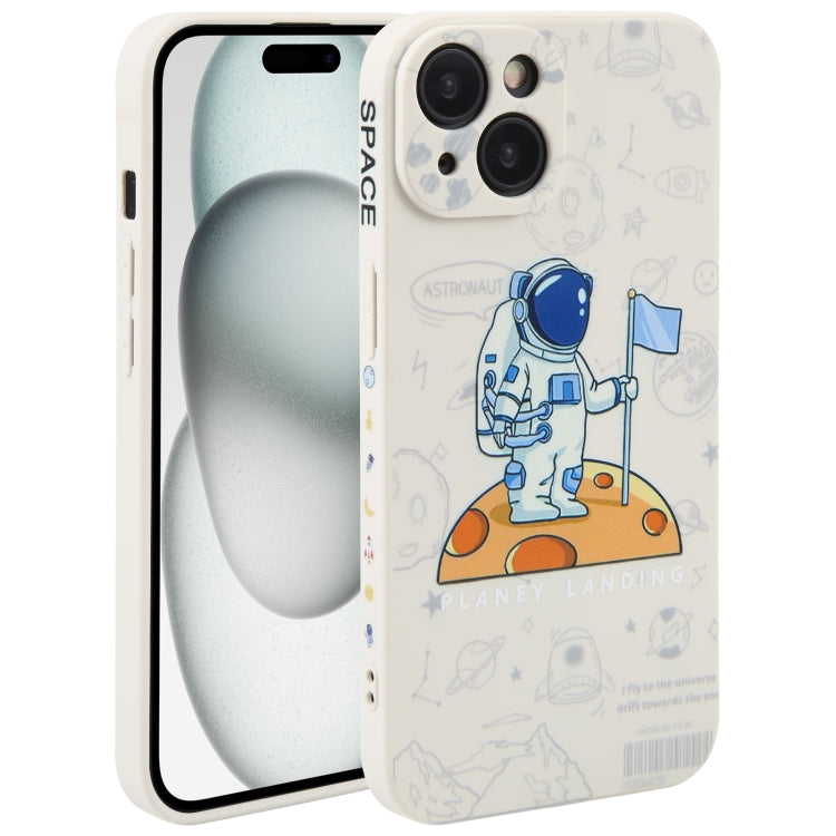 Astronaut Pattern Silicone Straight Edge Phone Case, For iPhone 16 Pro Max, For iPhone 16 Pro����...