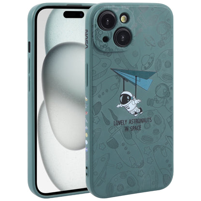 Astronaut Pattern Silicone Straight Edge Phone Case, For iPhone 16 Pro Max, For iPhone 16 Pro����...