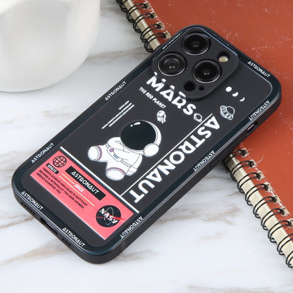 Astronaut Pattern Silicone Straight Edge Phone Case, For iPhone 16 Pro Max, For iPhone 16 Pro����...