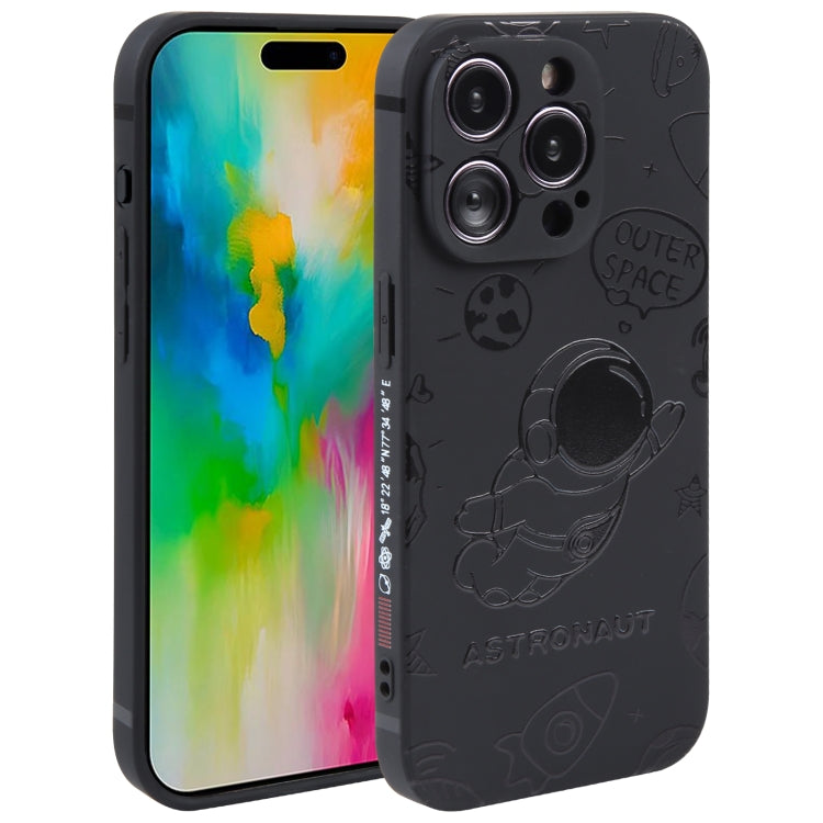 Astronaut Pattern Silicone Straight Edge Phone Case, For iPhone 16 Pro Max, For iPhone 16 Pro����...
