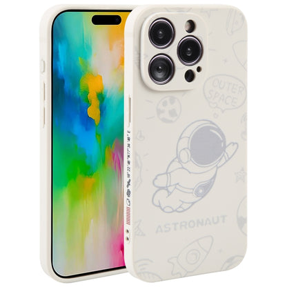 Astronaut Pattern Silicone Straight Edge Phone Case, For iPhone 16 Pro Max, For iPhone 16 Pro����...