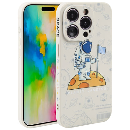 Astronaut Pattern Silicone Straight Edge Phone Case, For iPhone 16 Pro Max, For iPhone 16 Pro����...