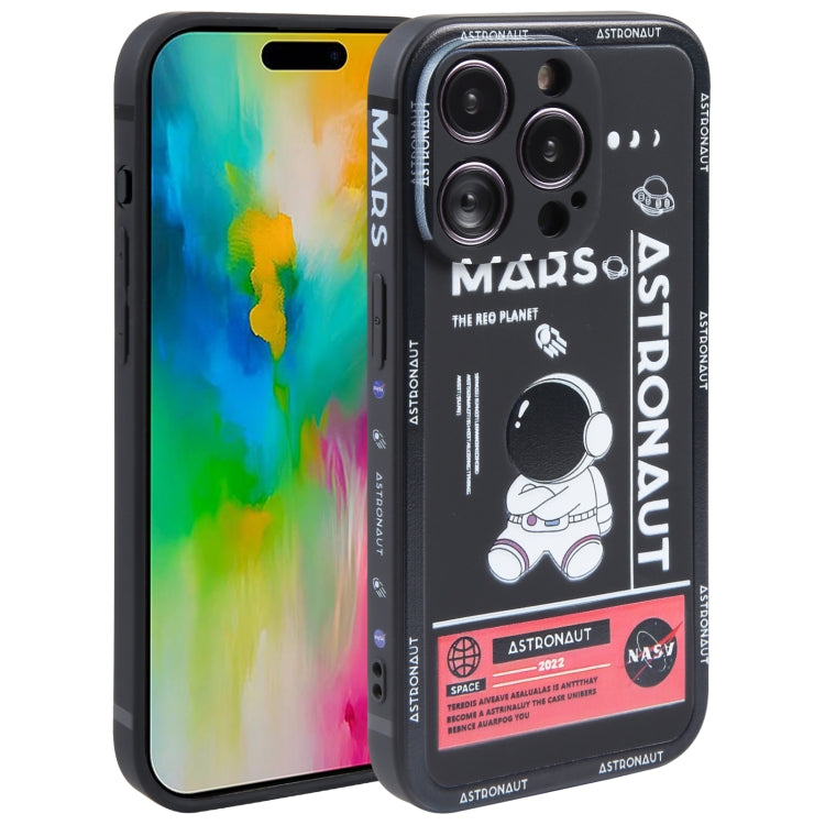 Astronaut Pattern Silicone Straight Edge Phone Case, For iPhone 16 Pro Max, For iPhone 16 Pro����...