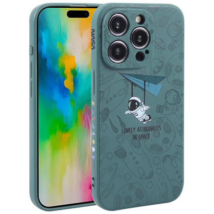 Astronaut Pattern Silicone Straight Edge Phone Case, For iPhone 16 Pro Max, For iPhone 16 Pro����...