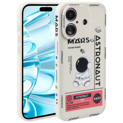 Astronaut Pattern Silicone Straight Edge Phone Case, For iPhone 16 Pro Max, For iPhone 16 Pro����...