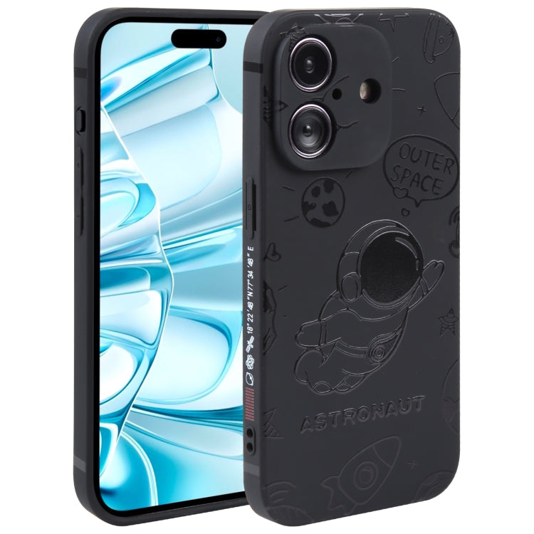 Astronaut Pattern Silicone Straight Edge Phone Case, For iPhone 16 Pro Max, For iPhone 16 Pro����...