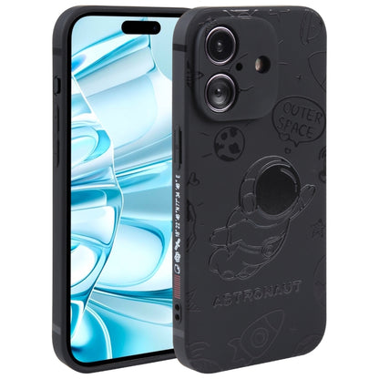 Astronaut Pattern Silicone Straight Edge Phone Case, For iPhone 16 Pro Max, For iPhone 16 Pro����...