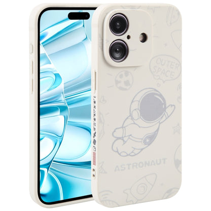 Astronaut Pattern Silicone Straight Edge Phone Case, For iPhone 16 Pro Max, For iPhone 16 Pro����...