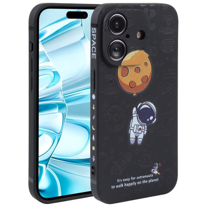 Astronaut Pattern Silicone Straight Edge Phone Case, For iPhone 16 Pro Max, For iPhone 16 Pro����...