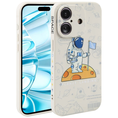 Astronaut Pattern Silicone Straight Edge Phone Case, For iPhone 16 Pro Max, For iPhone 16 Pro����...