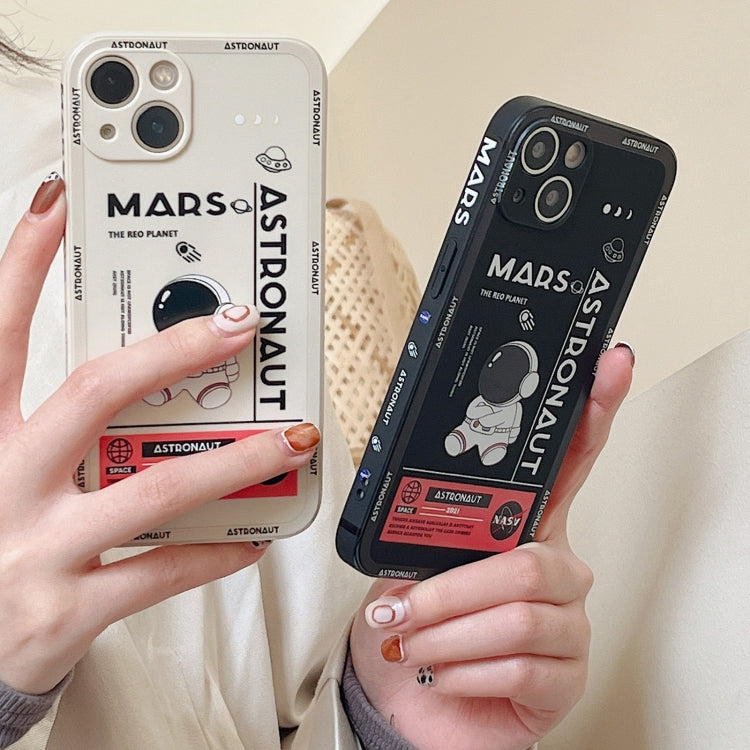 Astronaut Pattern Silicone Straight Edge Phone Case, For iPhone 16 Pro Max, For iPhone 16 Pro����...