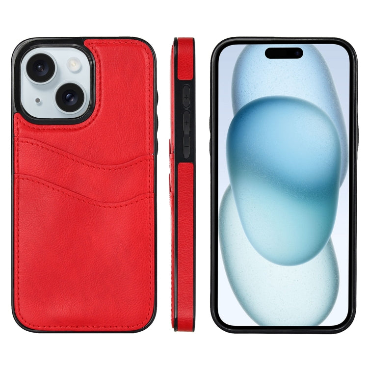 Litchi Leather Skin Card Slots Phone Case
