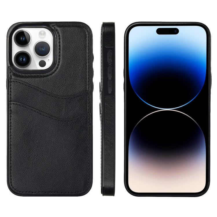 Litchi Leather Skin Card Slots Phone Case