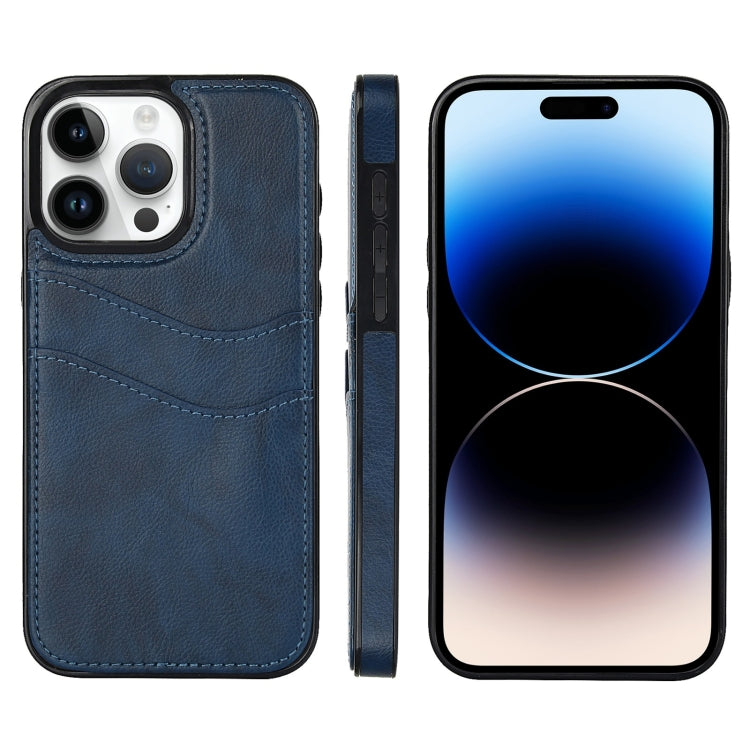 Litchi Leather Skin Card Slots Phone Case