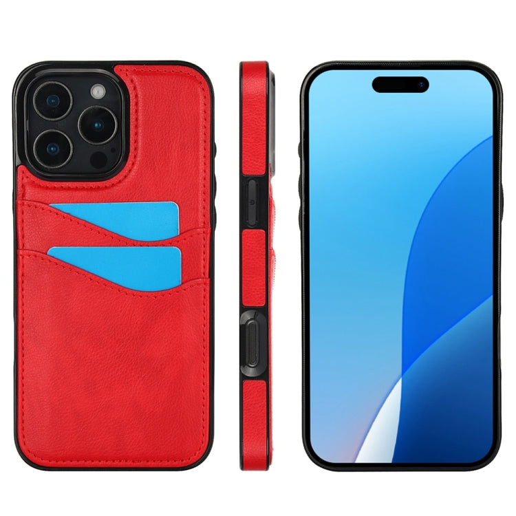 Litchi Leather Skin Card Slots Phone Case