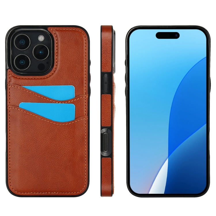 Litchi Leather Skin Card Slots Phone Case