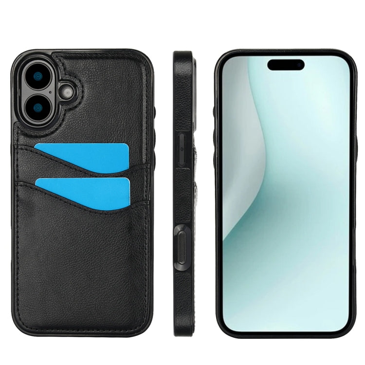 Litchi Leather Skin Card Slots Phone Case