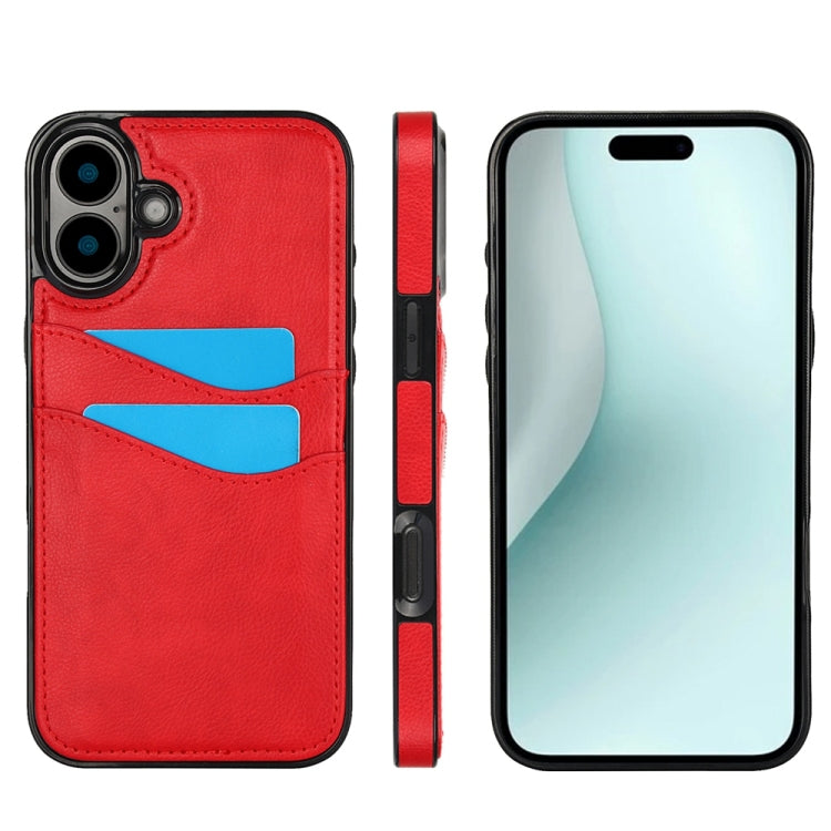 Litchi Leather Skin Card Slots Phone Case