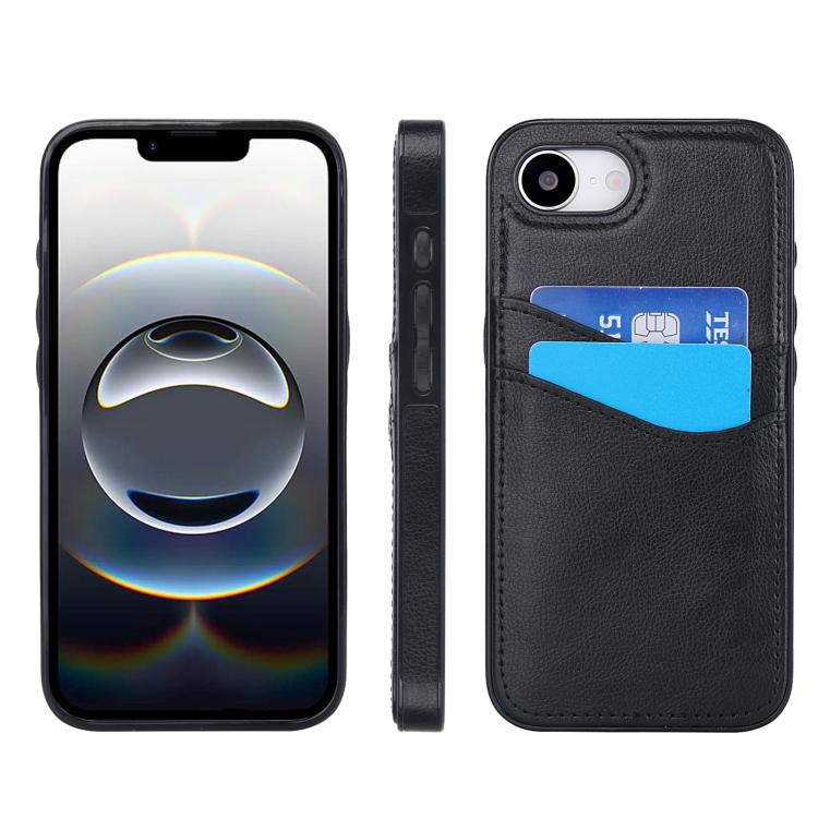 Litchi Leather Skin Card Slots Phone Case
