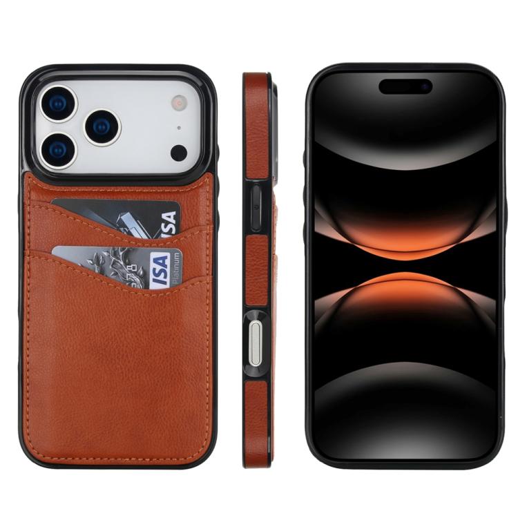 Litchi Leather Skin Card Slots Phone Case