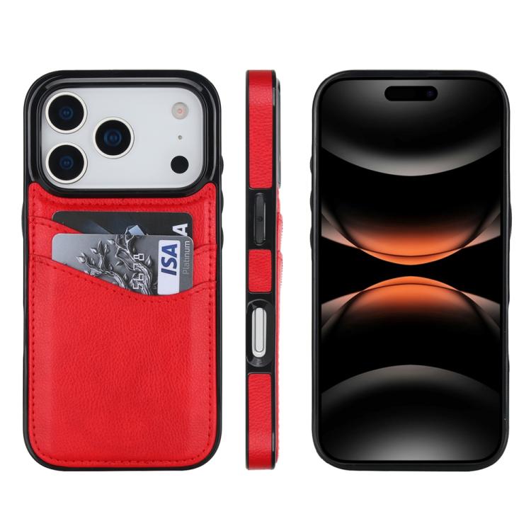 Litchi Leather Skin Card Slots Phone Case