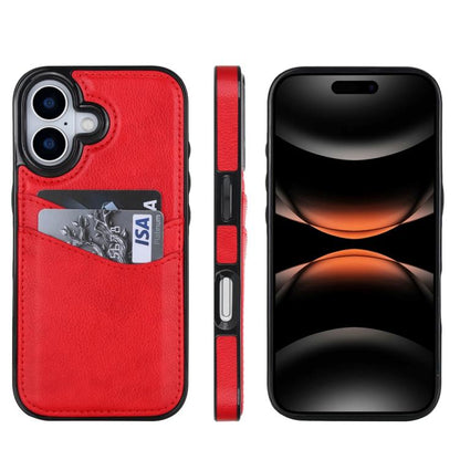 Litchi Leather Skin Card Slots Phone Case