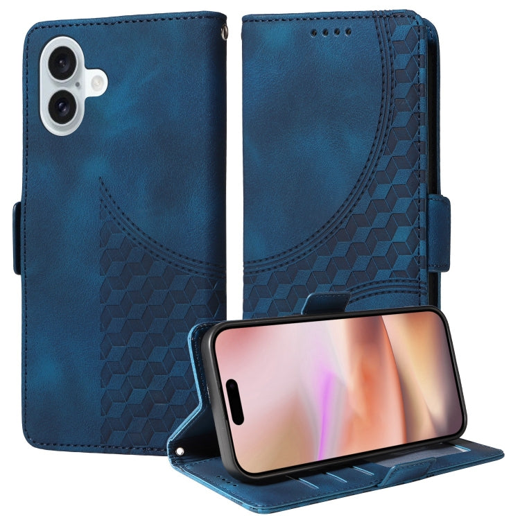 Embossed Rhombus Starry Leather Phone Case