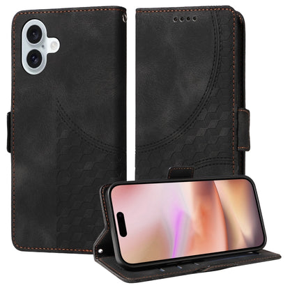 Embossed Rhombus Starry Leather Phone Case