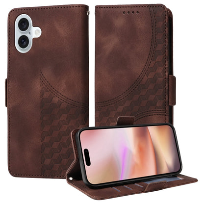 Embossed Rhombus Starry Leather Phone Case