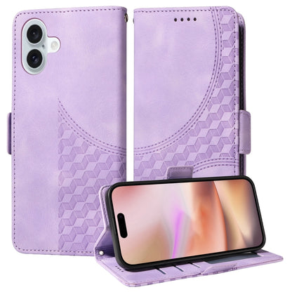 Embossed Rhombus Starry Leather Phone Case