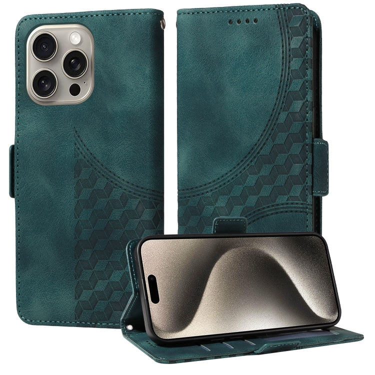 Embossed Rhombus Starry Leather Phone Case