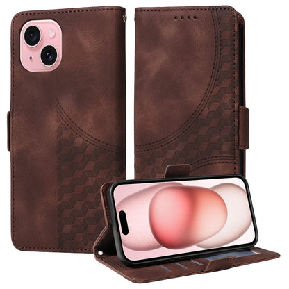 Embossed Rhombus Starry Leather Phone Case