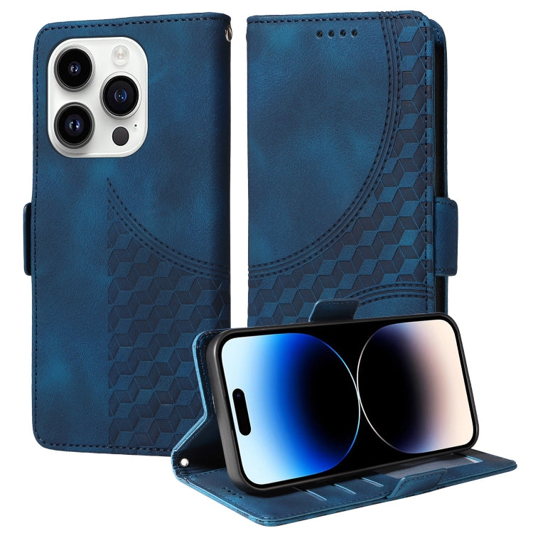 Embossed Rhombus Starry Leather Phone Case