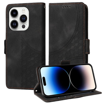 Embossed Rhombus Starry Leather Phone Case