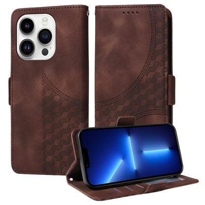 Embossed Rhombus Starry Leather Phone Case