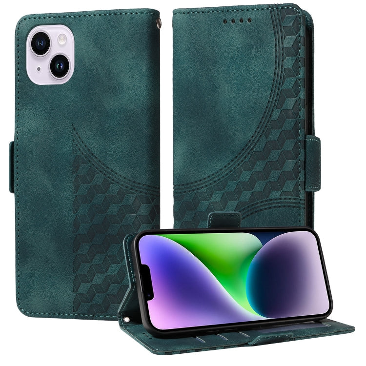 Embossed Rhombus Starry Leather Phone Case