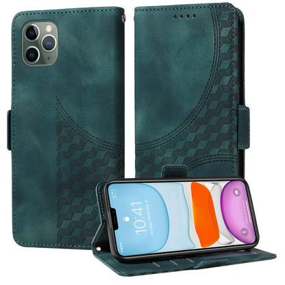 Embossed Rhombus Starry Leather Phone Case