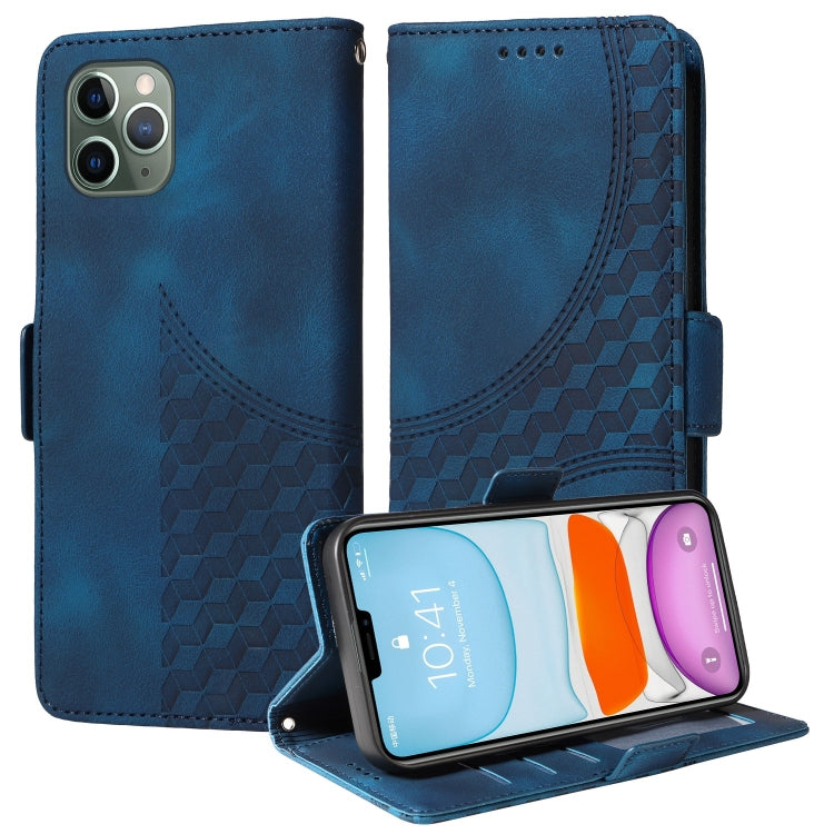 Embossed Rhombus Starry Leather Phone Case