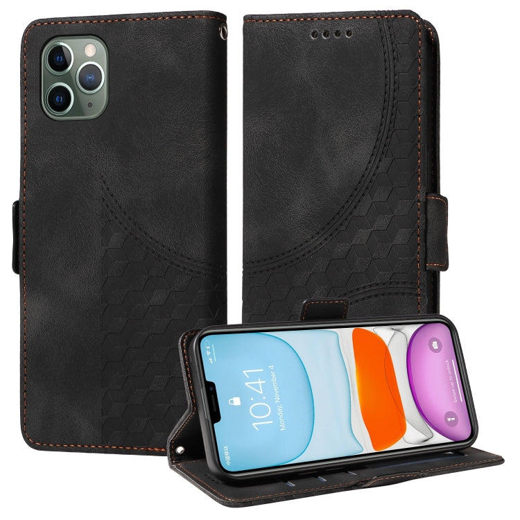 Embossed Rhombus Starry Leather Phone Case