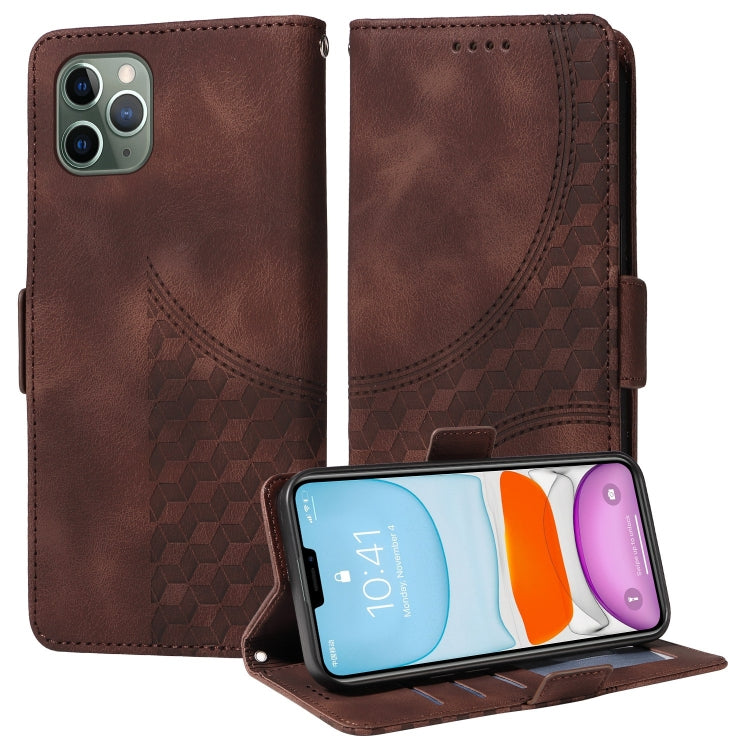Embossed Rhombus Starry Leather Phone Case