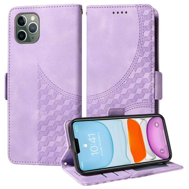 Embossed Rhombus Starry Leather Phone Case