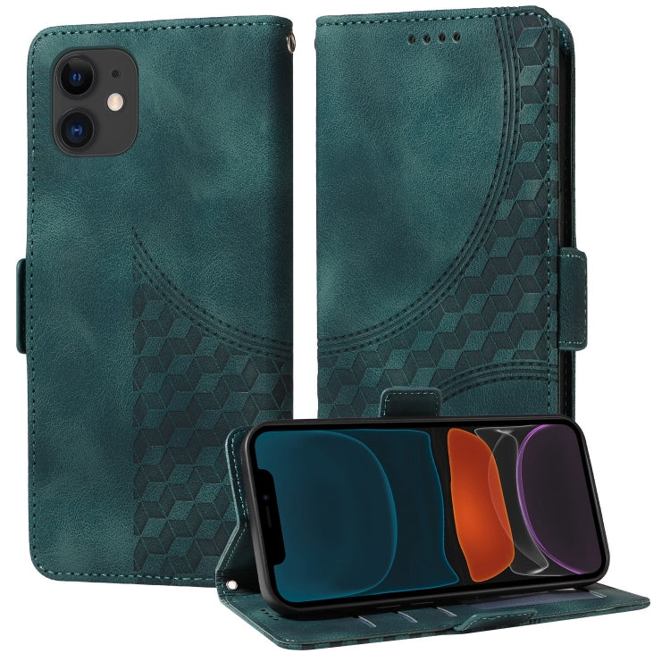 Embossed Rhombus Starry Leather Phone Case