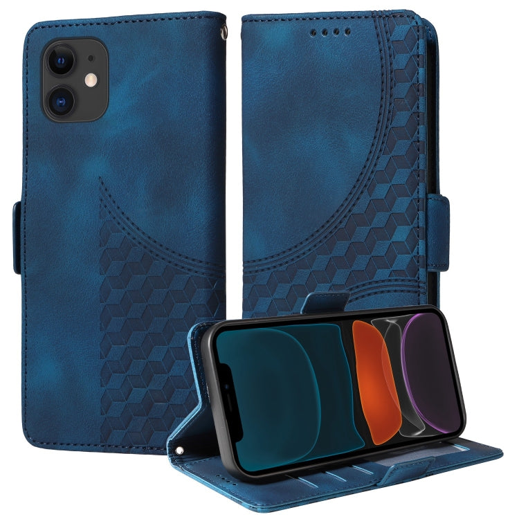 Embossed Rhombus Starry Leather Phone Case