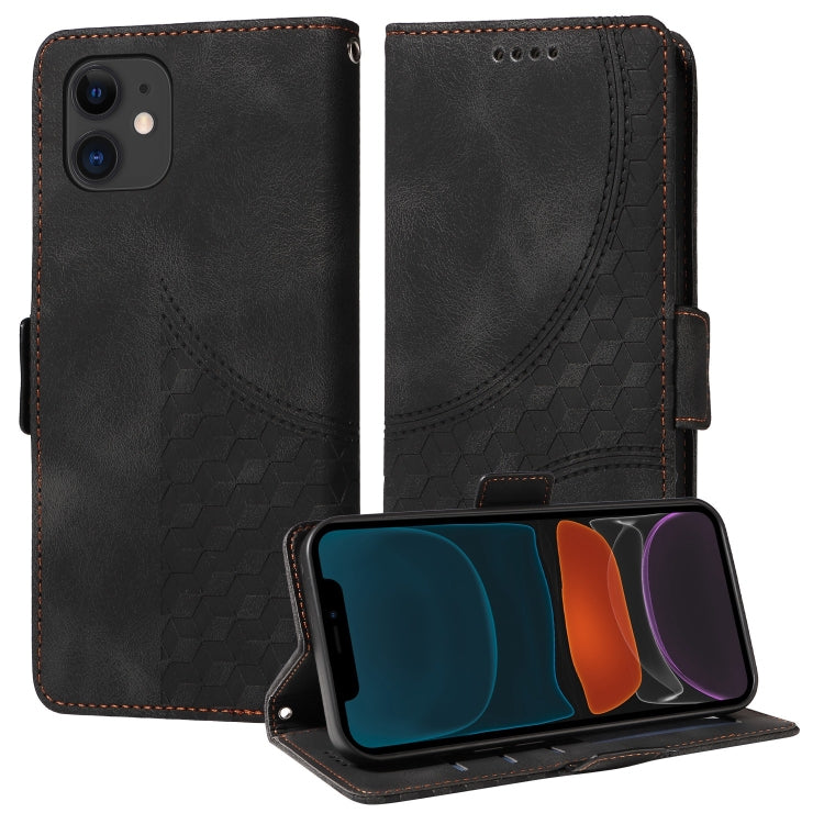 Embossed Rhombus Starry Leather Phone Case