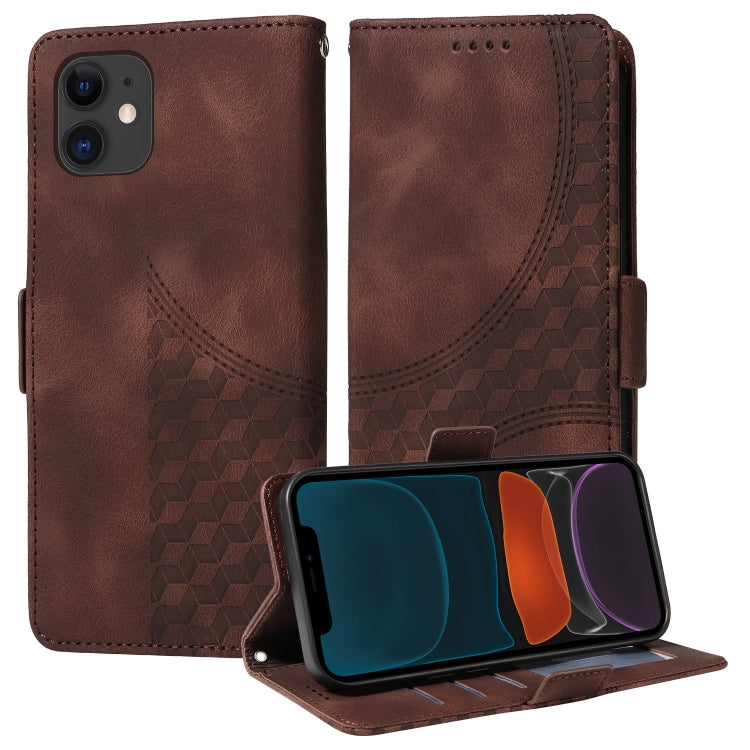 Embossed Rhombus Starry Leather Phone Case