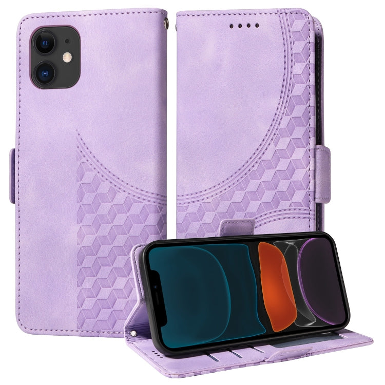 Embossed Rhombus Starry Leather Phone Case