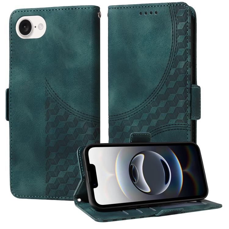 Embossed Rhombus Starry Leather Phone Case
