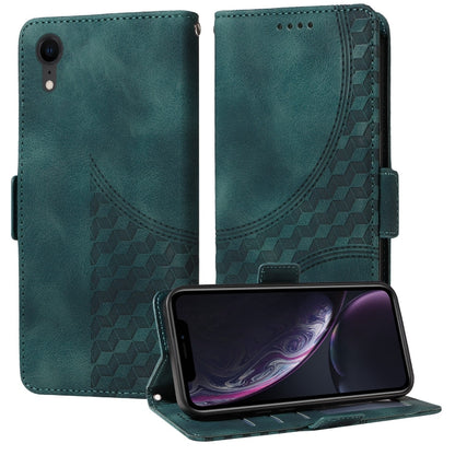 Embossed Rhombus Starry Leather Phone Case