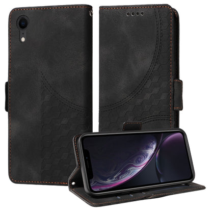 Embossed Rhombus Starry Leather Phone Case