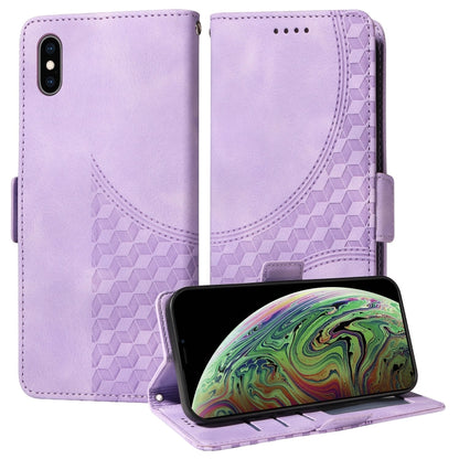 Embossed Rhombus Starry Leather Phone Case